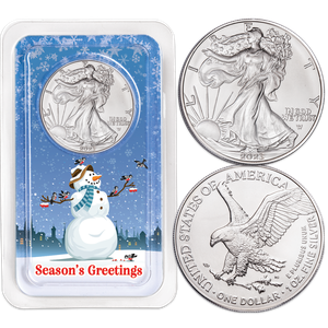 2023 American Silver Eagle in Season's Greetings Showpak Main Image