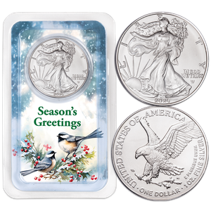 2024 American Silver Eagle in Season's Greetings Showpak Main Image