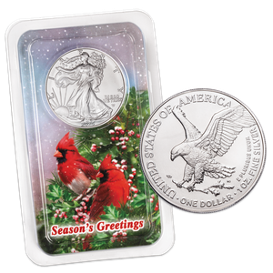2025 American Silver Eagle in Season's Greetings Showpak Main Image