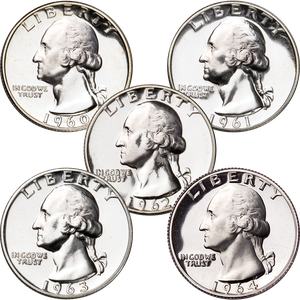 1960-1964 Last Five "P" Mint Silver Washington Quarters Main Image