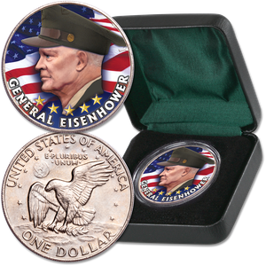 Colorized General Dwight D. Eisenhower Eisenhower Dollar Main Image