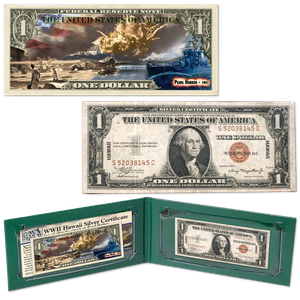 $1 WWII Hawaii Note & Pearl Harbor Colorized Note Set Main Image