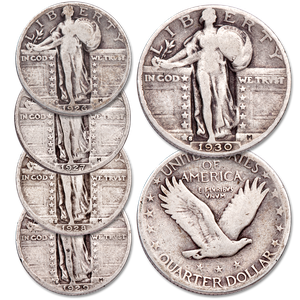 1926-1930 "S" Mint Standing Liberty Silver Quarter Set Main Image