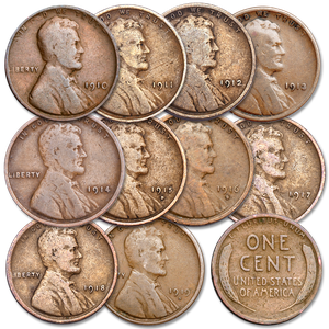 1910-1919 Lincoln Cent Year Set Main Image
