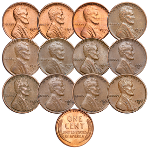1944-1955 Complete "S" Mint Lincoln Cent Set Main Image