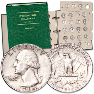 1954-1964 Complete P&D Silver Washington Quarter Set with Album Main Image