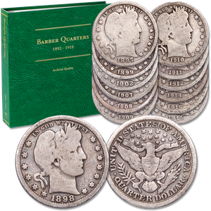 1897-1916 Silver Barber Quarter Set with Album Main Image