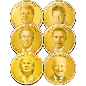 Golden Hue Colorized "Modern Presidents" Dollar Set Main Image