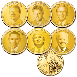 Golden Hue Colorized "Modern Presidents" Dollar Set Main Image