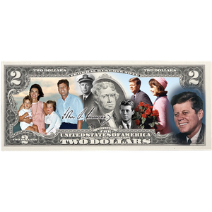 Colorized John F. Kennedy $2 Federal Reserve Note - Life & Legacy Main Image