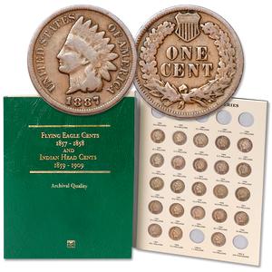 1887-1909 Complete Year Set of Indian Head Cents with Folder Main Image