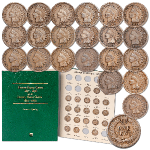 Complete Year Set of 1889-1909 Indian Head Cents with Folder Main Image