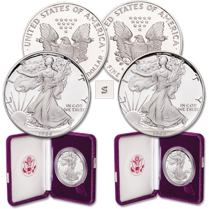 1986 & 1992 First & Last "S" Mint Silver American Eagles Main Image