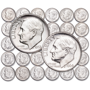 1952-1964 Complete Roosevelt Dime Set with Album Main Image