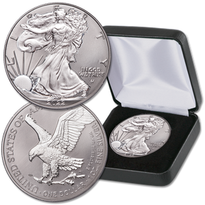 2022 Ruthenium-Plated Silver American Eagle with Case Main Image