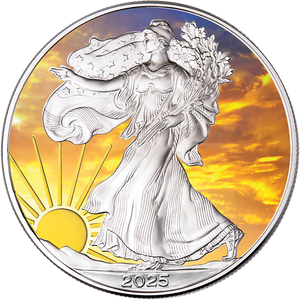 2025 Colorized & Gold-Plated Dawn's Early Light American Silver Eagle Main Image