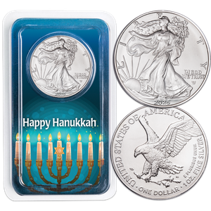 2025 American Silver Eagle in Happy Hanukkah Showpak Main Image