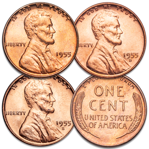 1955 PDS Lincoln Head Cent Set Main Image