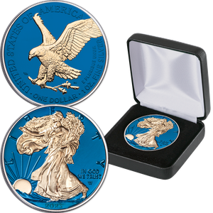 2023 Blue Titanium and Gold-Plated Silver American Eagle Main Image