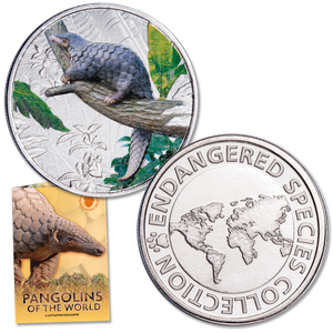 Endangered Species Silver-Plated Round with Folder - Pangolin Main Image