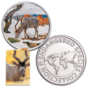 Endangered Species Silver-Plated Round with Folder - Addax Main Image