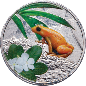 Endangered Species Silver-Plated Round with Folder - Golden Mantella Frog Main Image