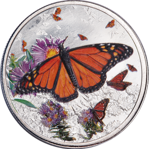 Endangered Species Silver-Plated Round with Folder - Monarch Butterfly Main Image