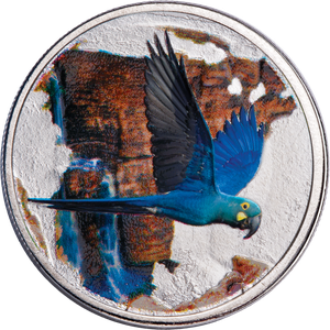 Endangered Species Silver-Plated Round with Folder - Lear's Macaw Main Image