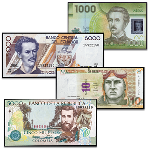 1991-2010 South America Pacific Coast Note Set Main Image