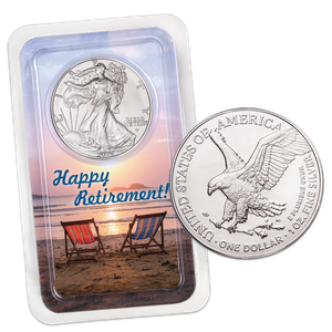 2025 American Silver Eagle in Happy Retirement Showpak Main Image