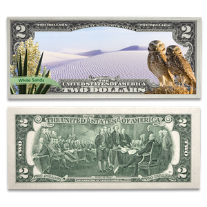 Colorized $2 Federal Reserve Note Great American Landscapes - White Sands Main Image