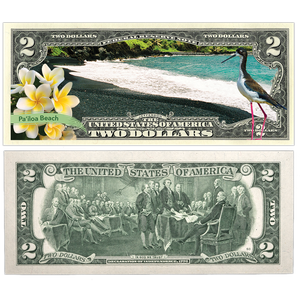 Colorized $2 Federal Reserve Note Great American Landscapes - Pa'iloa Beach Main Image