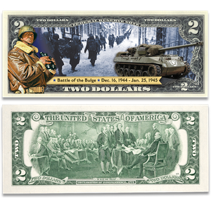 Colorized Allied Victories of WWII $2 Federal Reserve Note - Battle of the Bulge Main Image