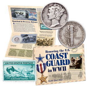 1945 WWII Mercury Dime & Stamp Set Main Image