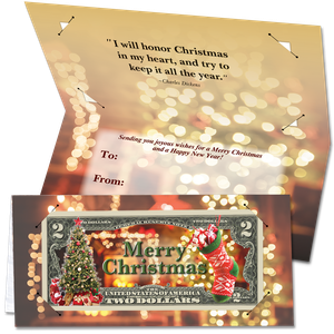 Colorized Note Merry Christmas Card - Christmas Tree Main Image