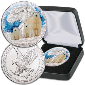 2022 Colorized Polar Bears American Silver Eagle Main Image