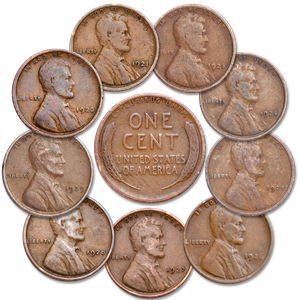 1920-1929 P Mint Lincoln Wheat Year Set Main Image