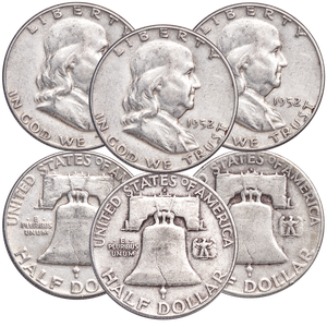 1952 PDS Franklin Half Dollar Set Main Image