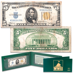 Series 1934A WW2 $5 Silver Certificate Holder LittletonCoin