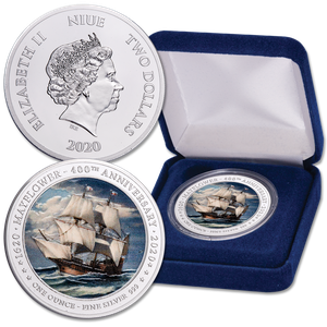 2020 Niue 1 oz. Silver $2 Mayflower 400th Anniversary Main Image