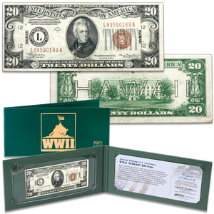 1934A $20 Federal Reserve Hawaii Emergency Note in Holder Main Image