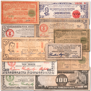 1941-1944 Philippines Guerilla Notes & Japanese Invasion 100-Pesos Note Set Main Image