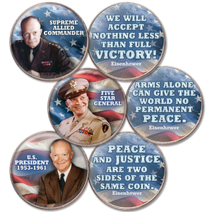 Colorized Eisenhower Dollar Set, Eisenhower Achievements Main Image