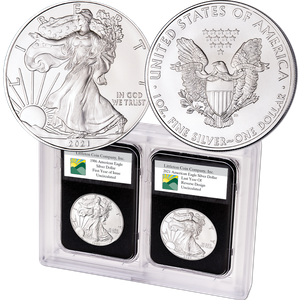 1986 First & 2021 Last Year Original Reverse Silver Eagle Set Main Image