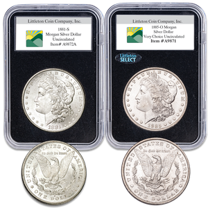 1881-S & 1885-O Morgan Silver Dollar Set Main Image