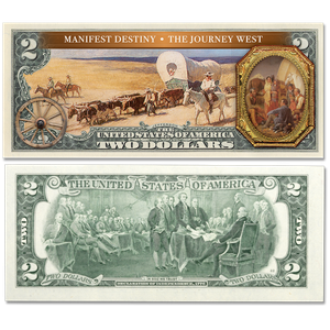 The Spirit of the American Old West Colorized $2 Notes - Manifest Destiny Main Image