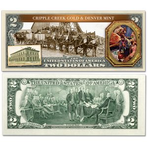 The Spirit of the American Old West Colorized $2 Notes - Cripple Creek and Denver Mint Main Image