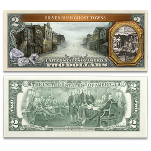 The Spirit of the American Old West Colorized $2 Notes - Silver Rush Ghost Towns Main Image