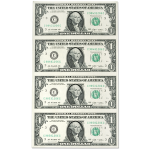 2009 Uncut Sheet $1 Federal Reserve Notes Main Image