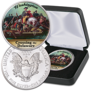 2021 Colorized Washington Crossing the Delaware Silver American Eagle Main Image